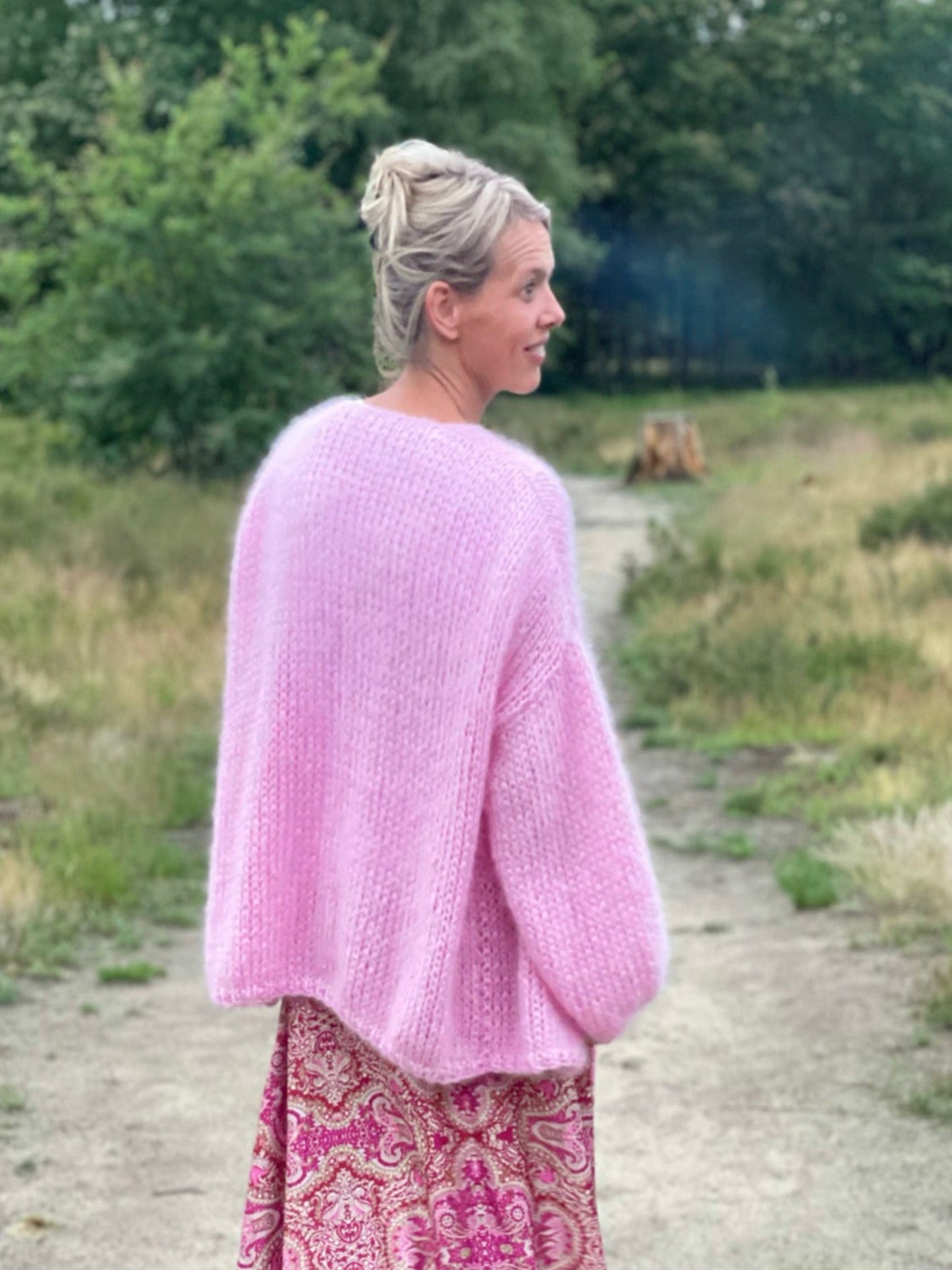 Oversized cardigan kort