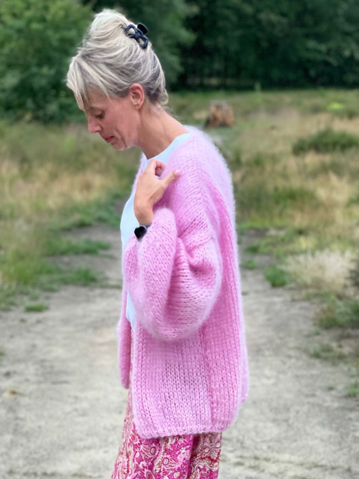 Oversized cardigan kort