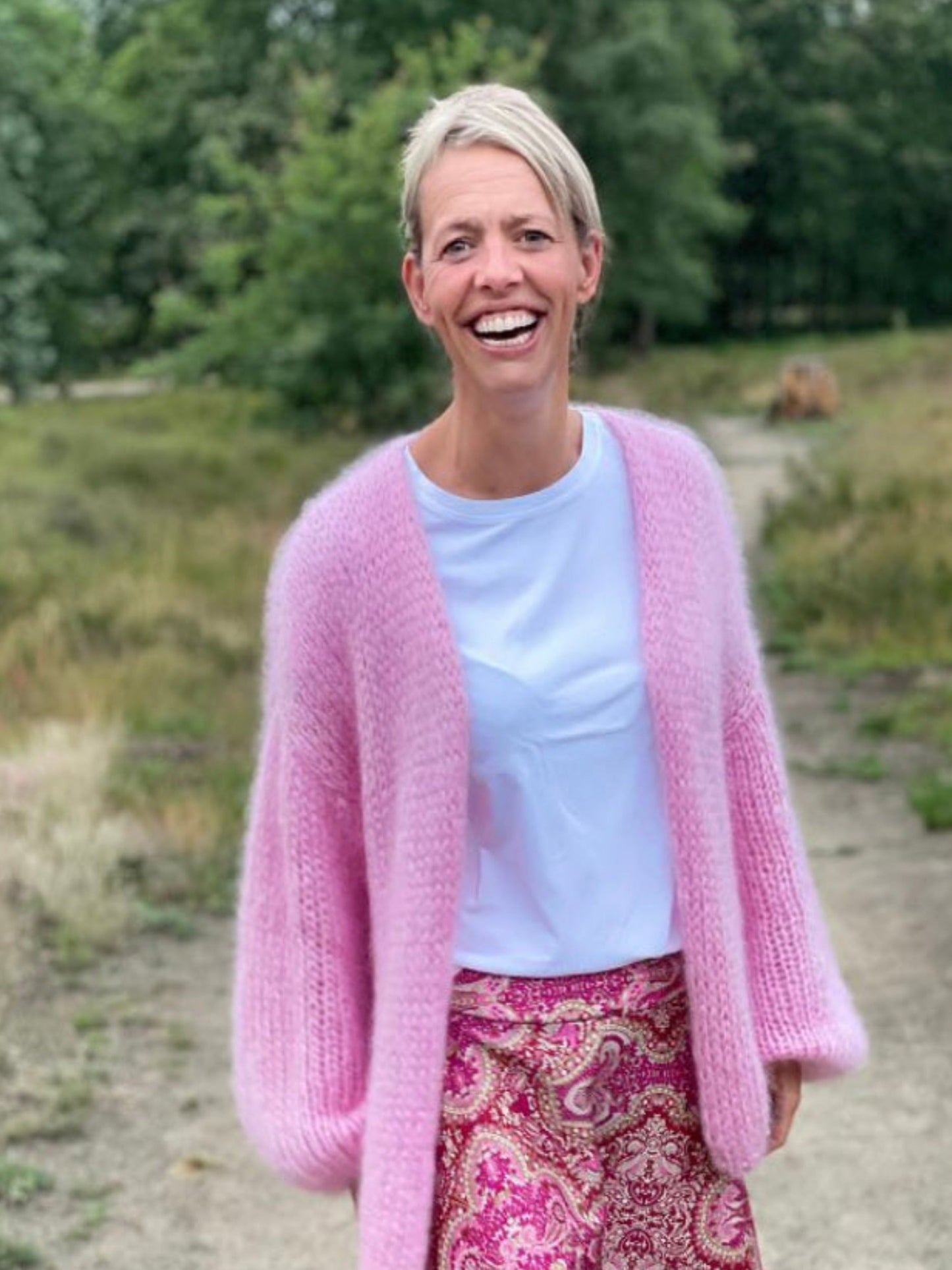 Oversized cardigan kort