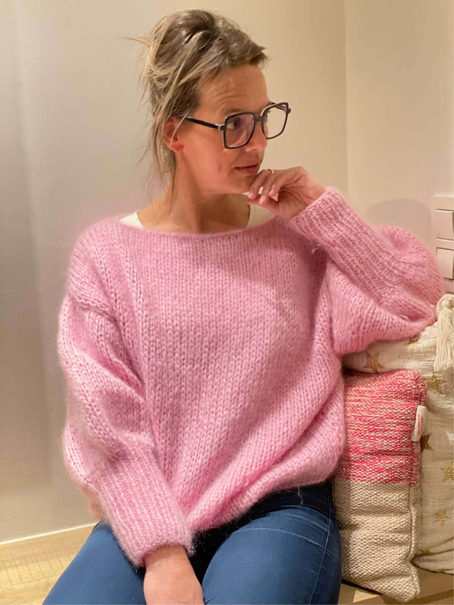 Oversized pullover met accent mouw