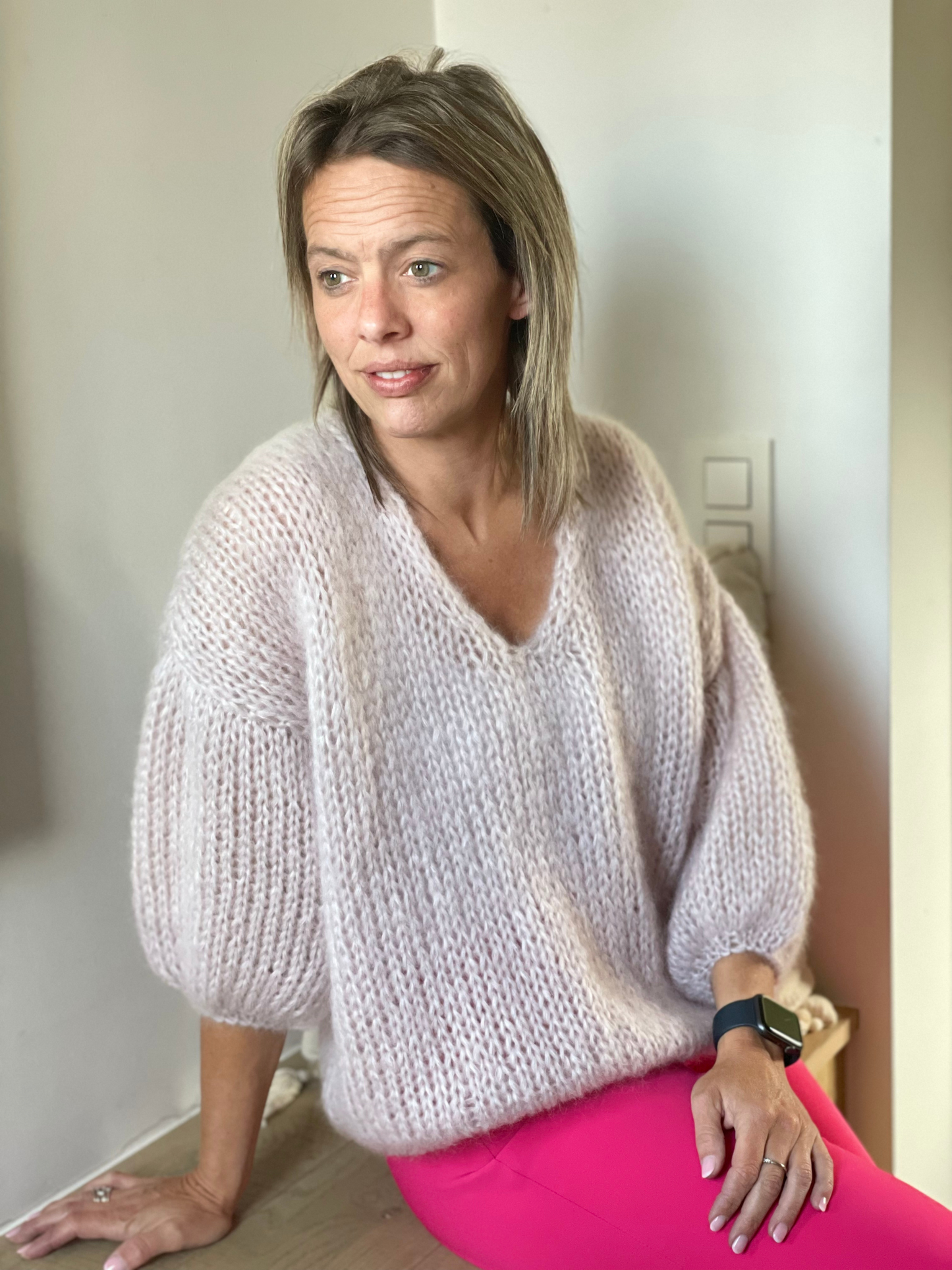 Pullover V-neck met korte mouw